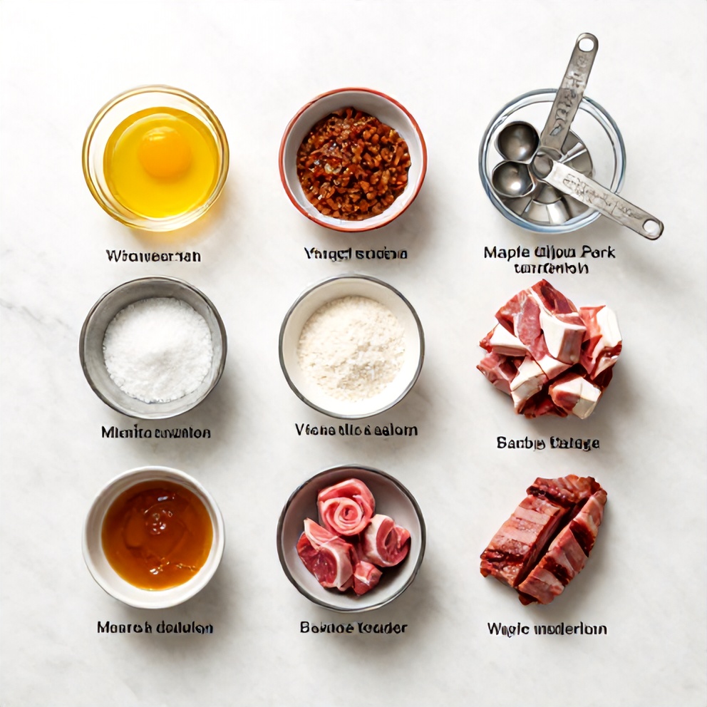 Raw ingredients for Maple Dijon Pork Tenderloin
