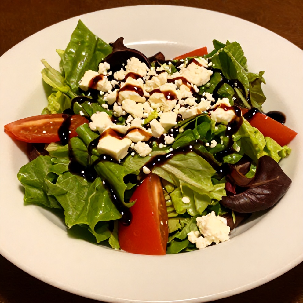 Plated Mediterranean side salad