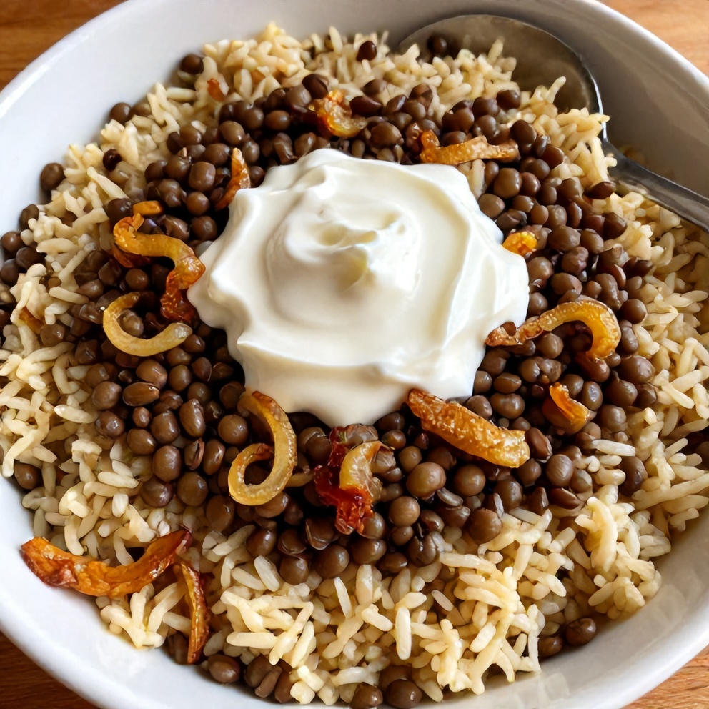 Mujadara Lentils and Rice Dinner
