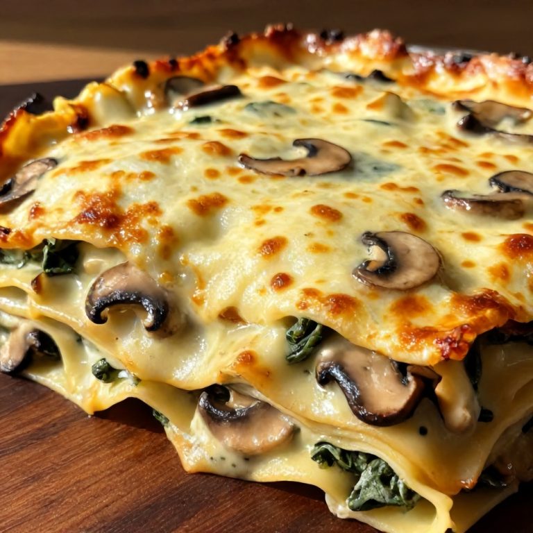 Easy Mushroom Spinach Lasagna