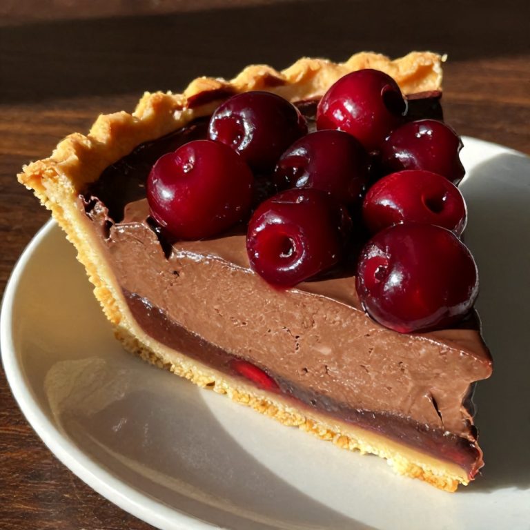Easy No-Bake Chocolate Cherry Cream Pie