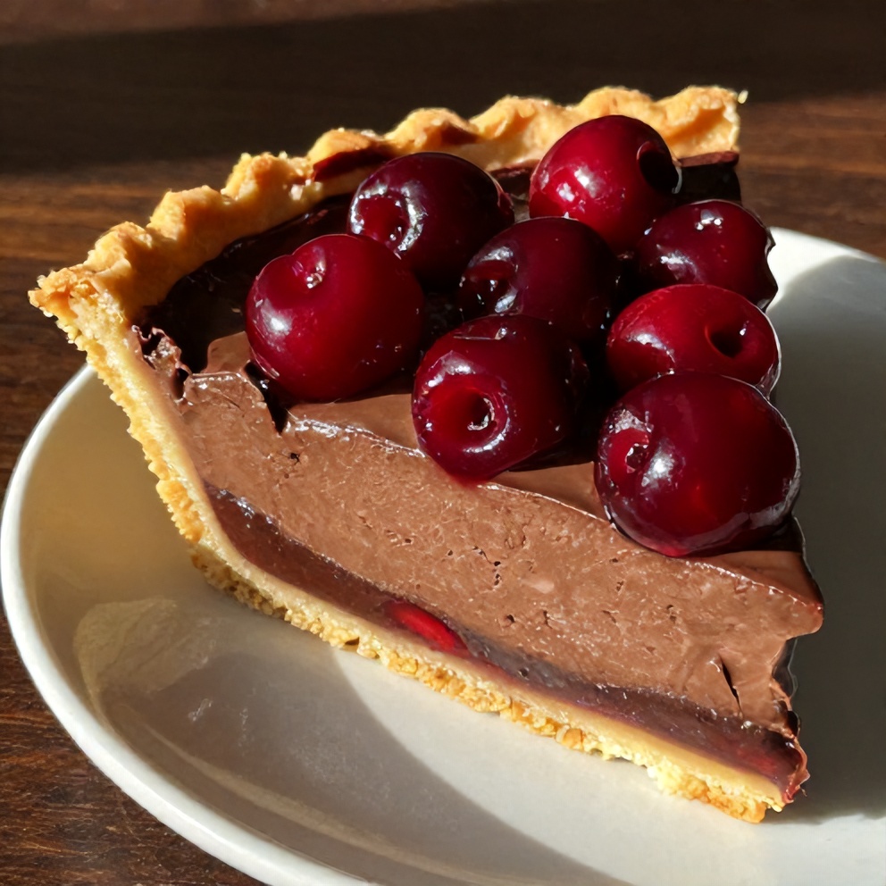 Easy No-Bake Chocolate Cherry Cream Pie