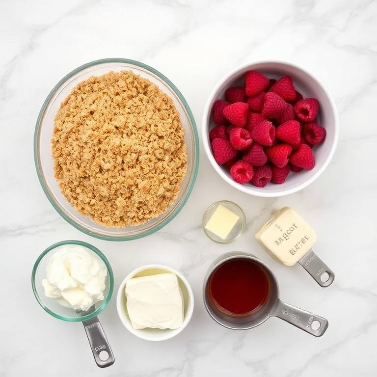 Ingredients for Easy No-Bake Raspberry Cheesecake Bars