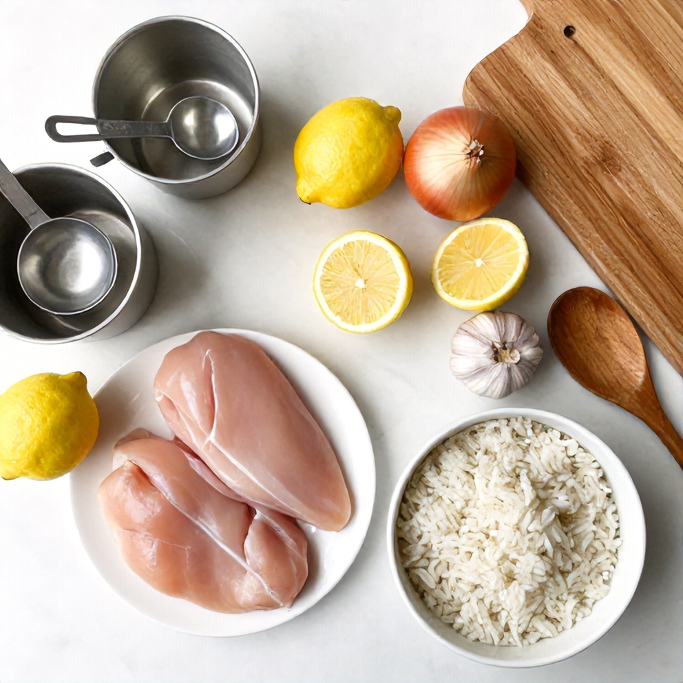 Raw Ingredients for Lemon Chicken and Rice
