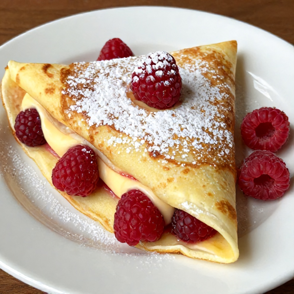 Plated Easy Raspberry Vanilla Cream Crepes