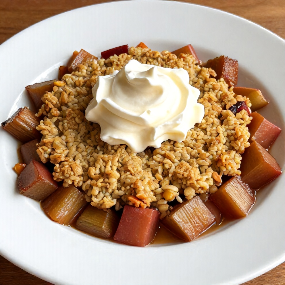 Easy Rhubarb Crisp with Oat Topping