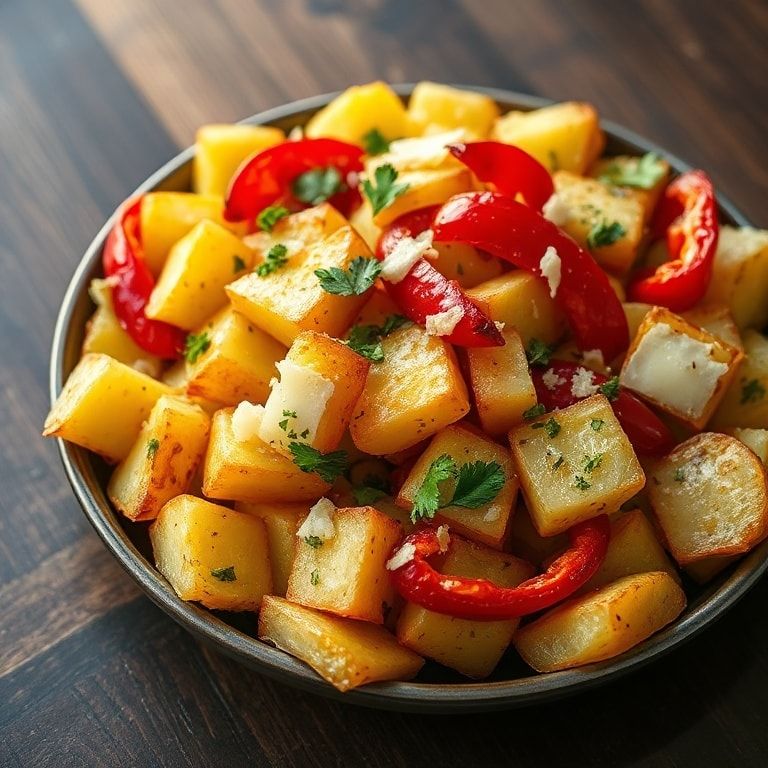 easy roasted pepper potato salad