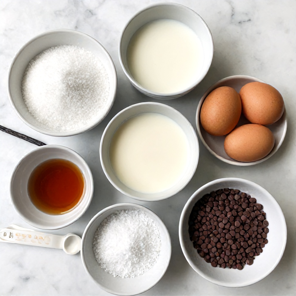 Raw ingredients for Samoa Cookie Pie on a marble surface