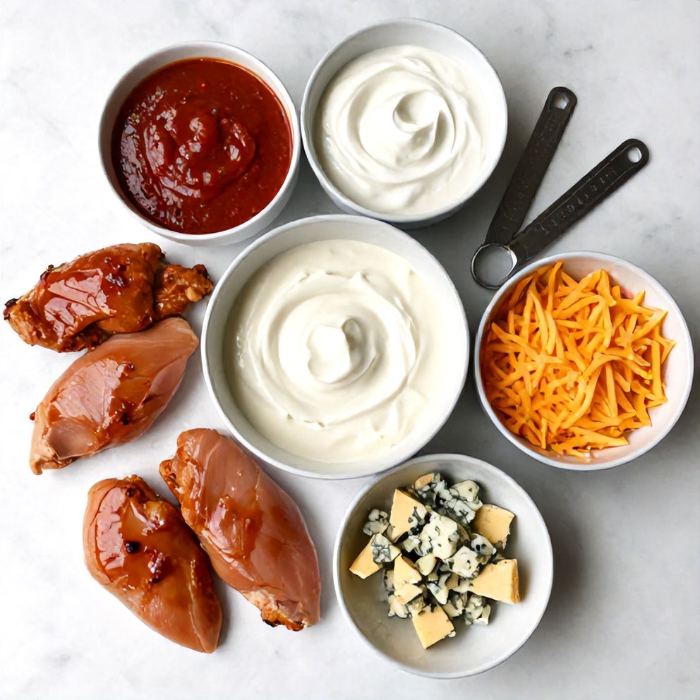 Raw Ingredients for Buffalo Chicken Dip