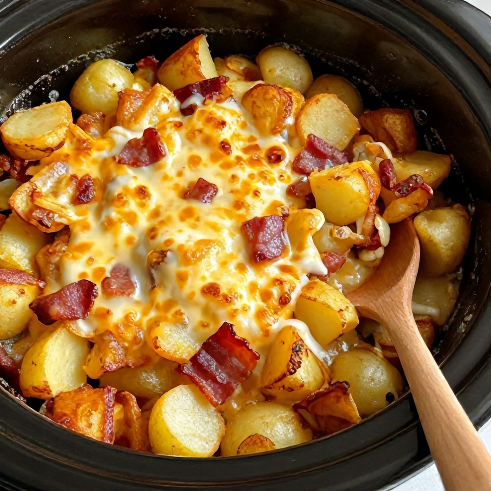 Easy Slow Cooker Cowboy Potato Casserole