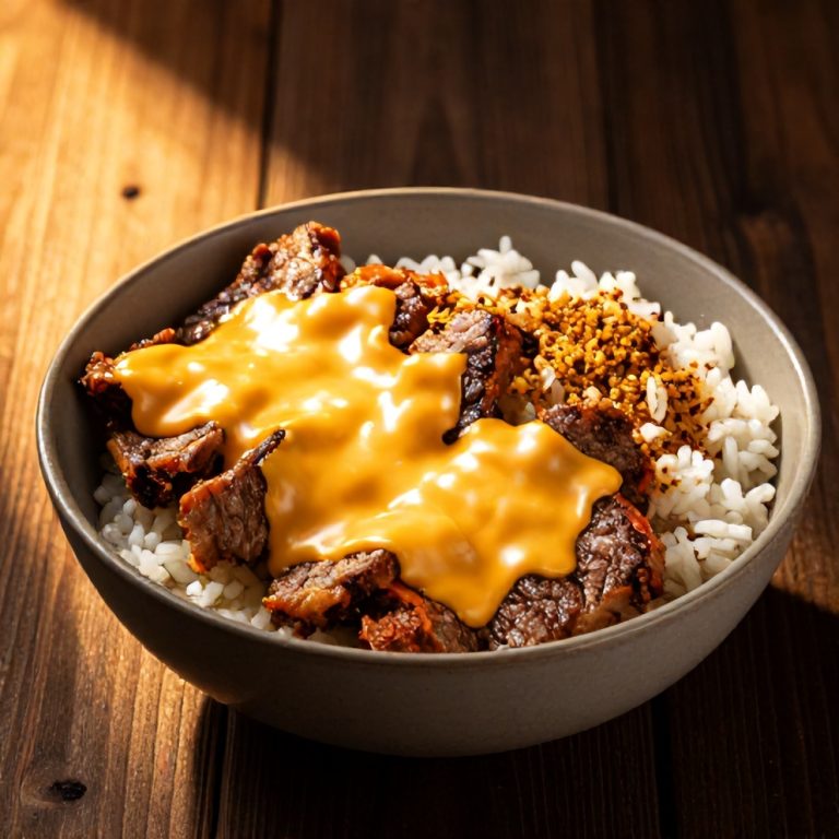 Easy Steak Queso Rice Bowl