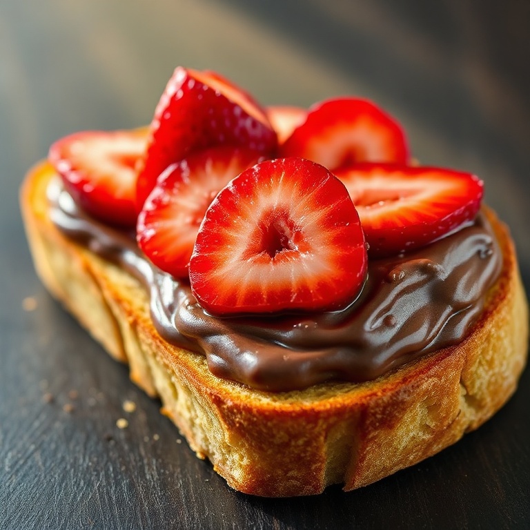 easy strawberry nutella bruschetta