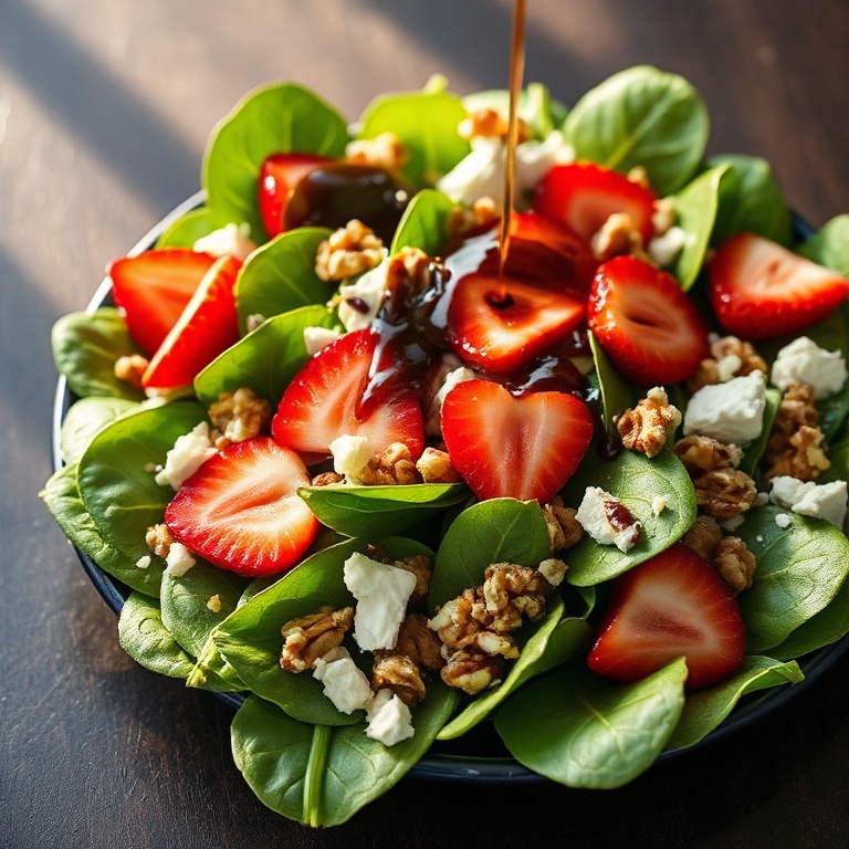 easy strawberry spinach salad