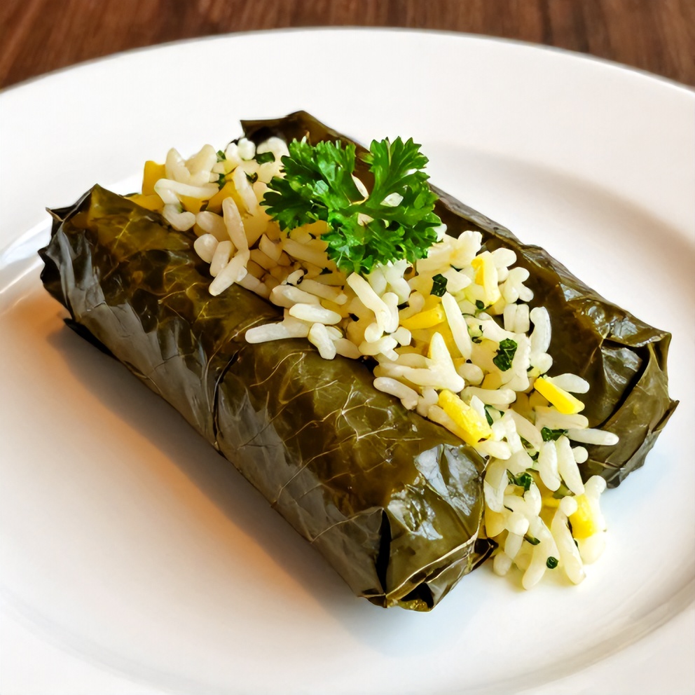 Plated Easy Stuffed Grape Leaves