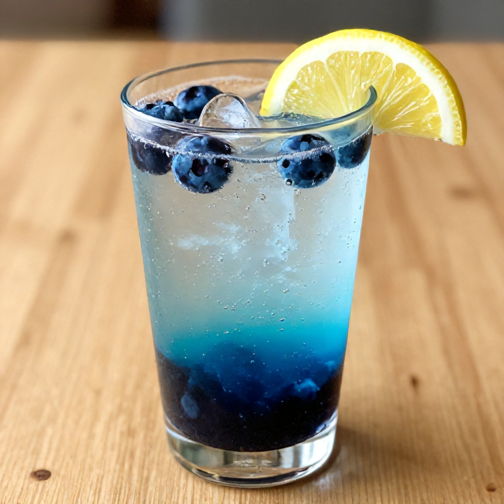 Italian Cream Soda with Blueberry Syrup