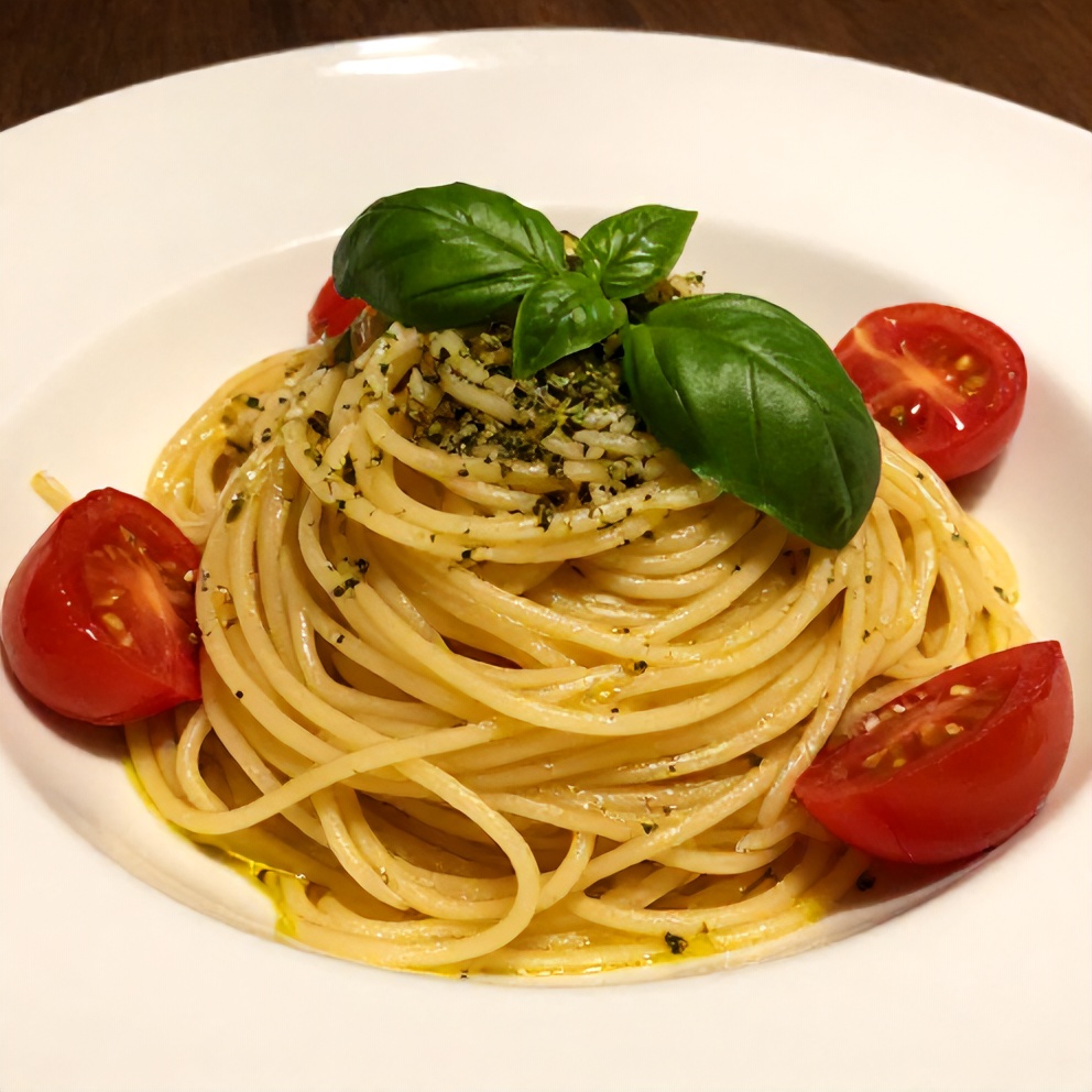 Plated Summer Pasta with Roasted Cherry Tomatoes