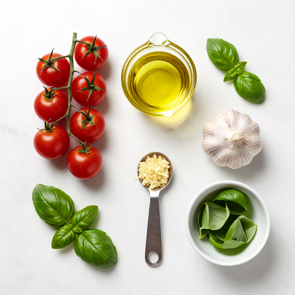 Raw Ingredients for Easy Summer Pasta