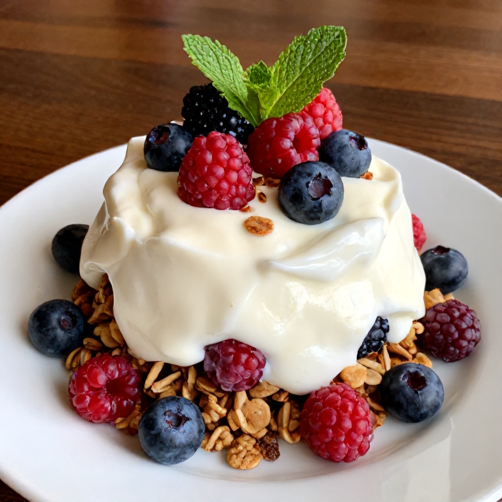 Finished Easy Summer Yogurt Parfait with Fresh Berries