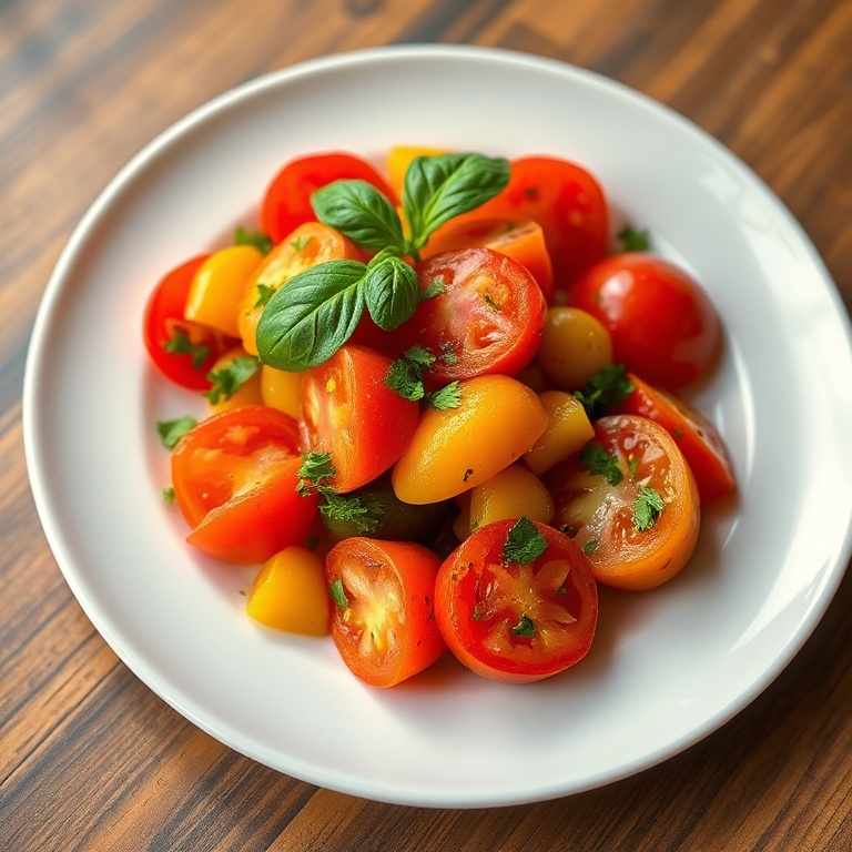 Fresh Heirloom Tomato Salad with Herbs and Red Onion