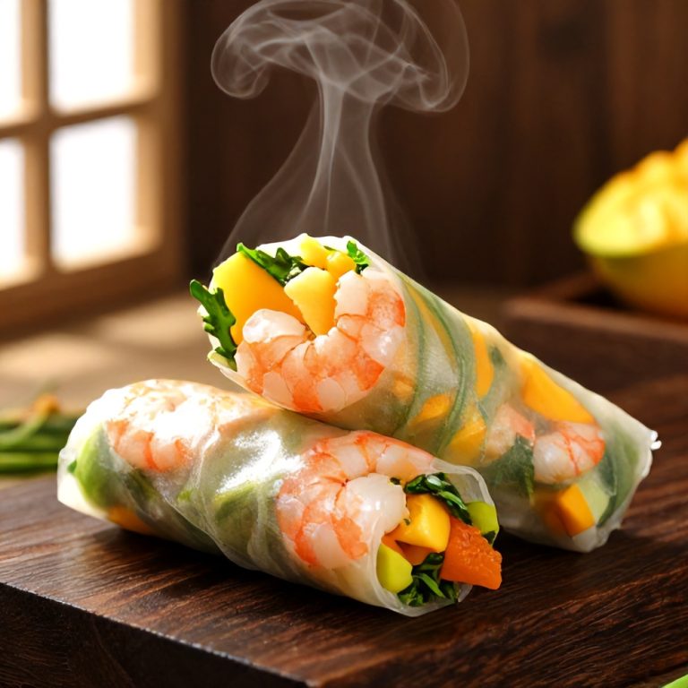 Fresh Mango Shrimp Summer Rolls