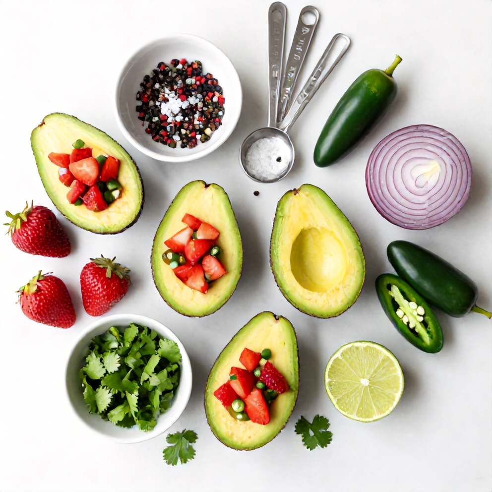 Fresh Strawberry Salsa Stuffed Avocados Ingredients