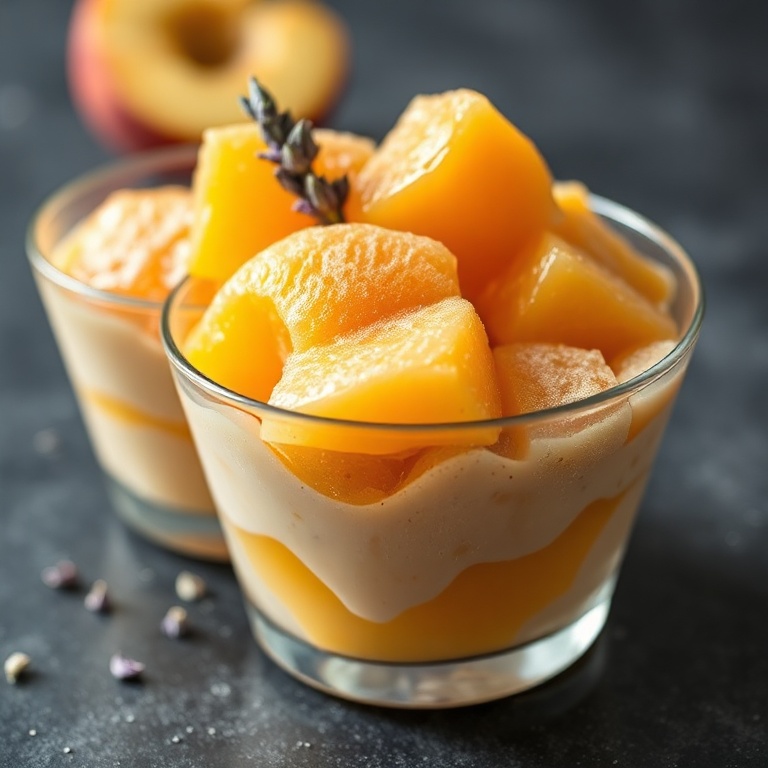 frozen lavender honey peach cups