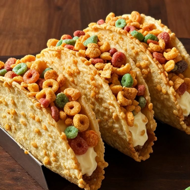Fruity Pebbles Cheesecake Tacos