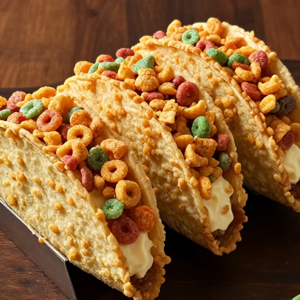 Fruity Pebbles Cheesecake Tacos