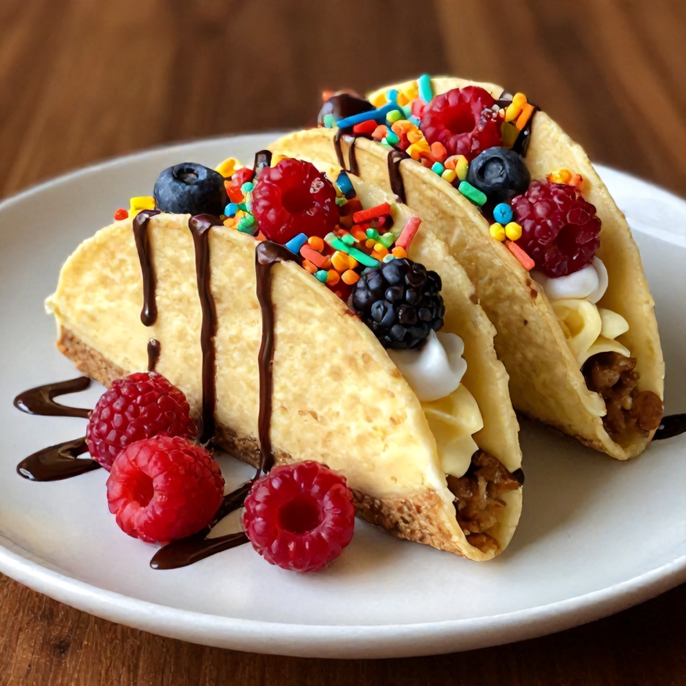 Fruity Pebbles Cheesecake Tacos Ready to Serve