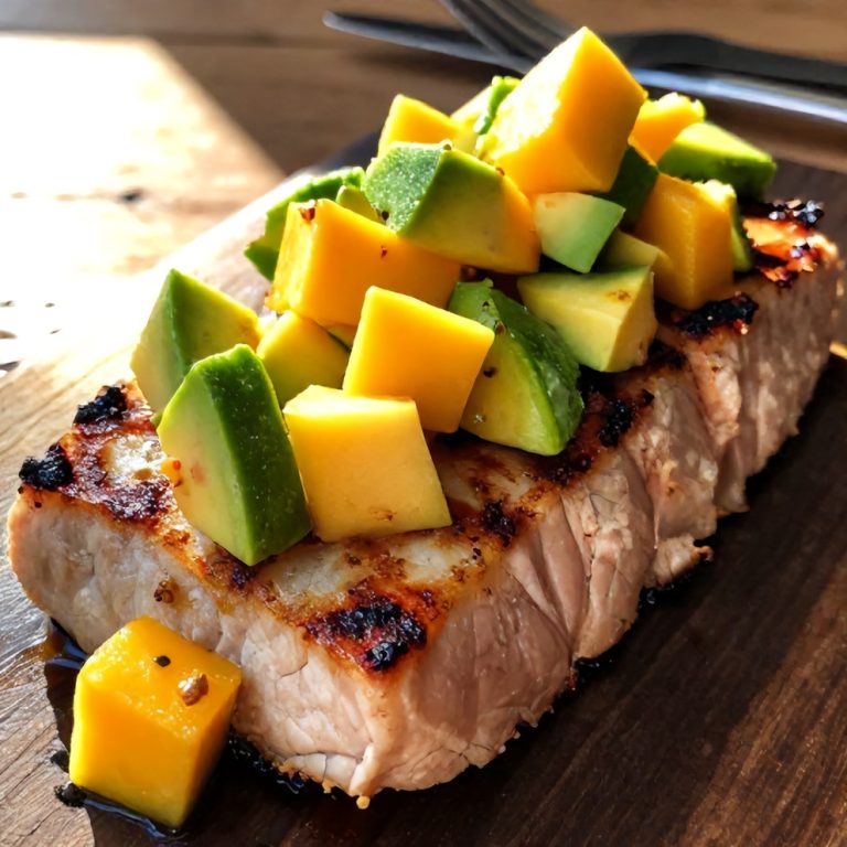 Grilled Tuna Steak with Mango Avocado Salsa