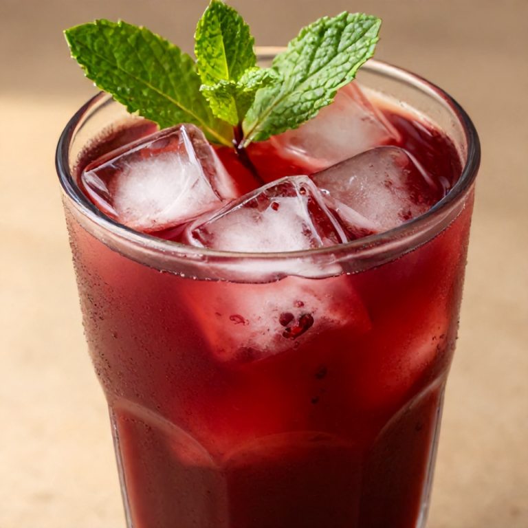 Hibiscus Cardamom Iced Latte