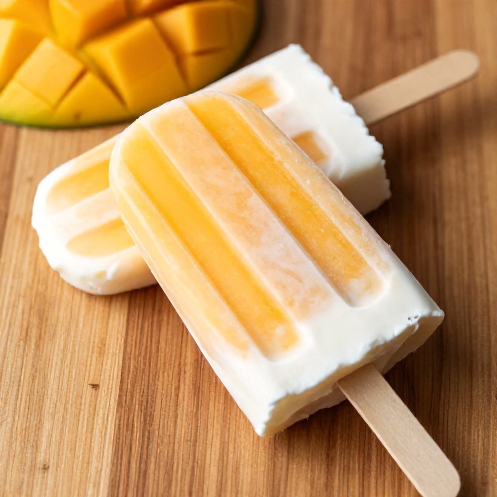 High Protein Mango Greek Yogurt Popsicles