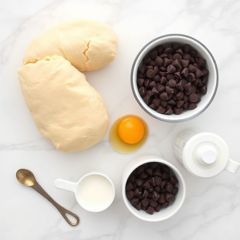 Ingredients for Homemade Chocolate Chip Vanilla Custard Brioches