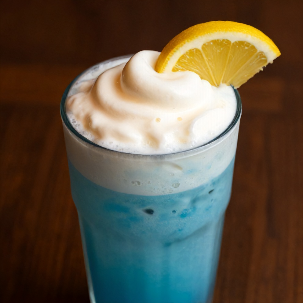 Iced Blue Tea Latte with Vanilla Cold Foam