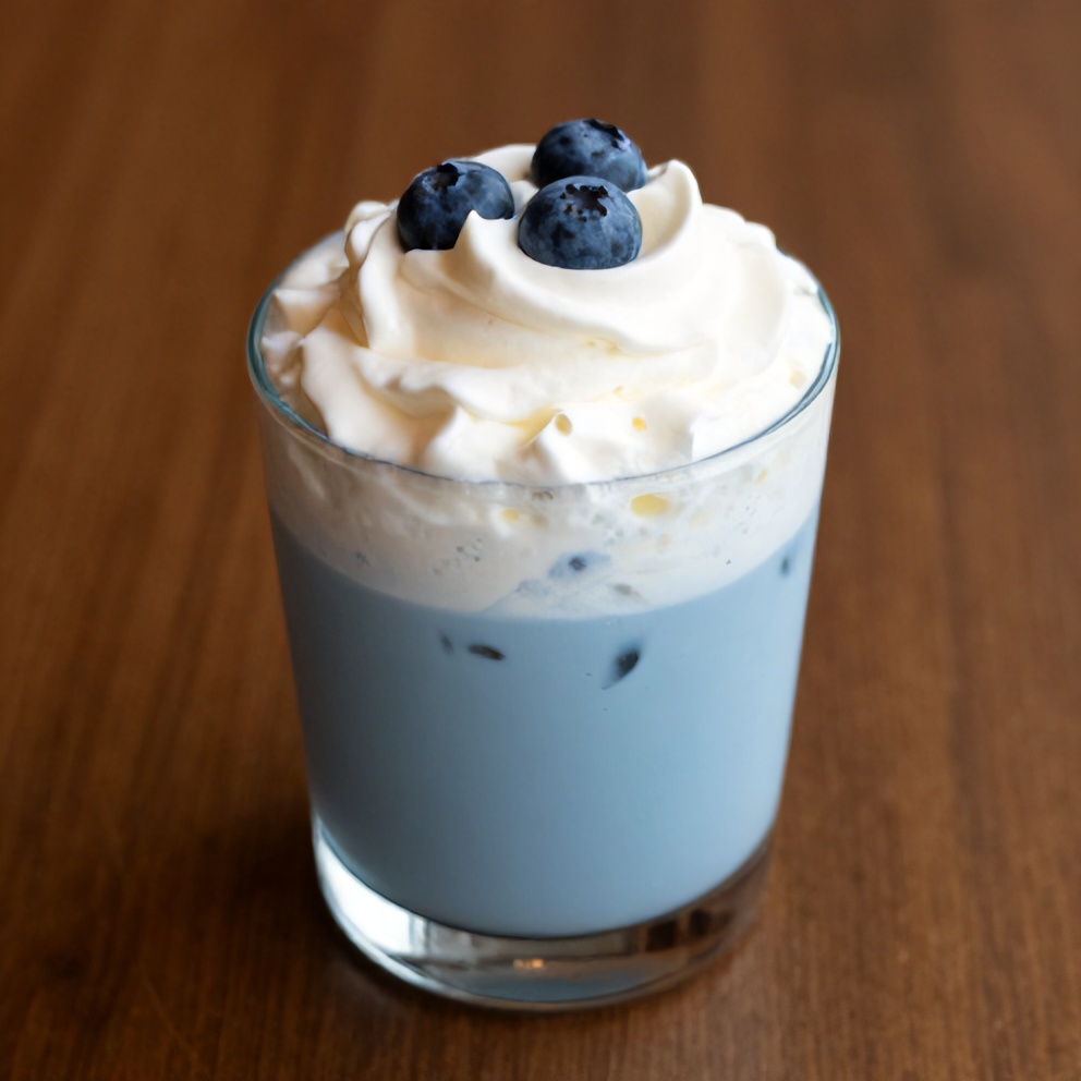 Iced Blue Tea Latte with Vanilla Cold Foam