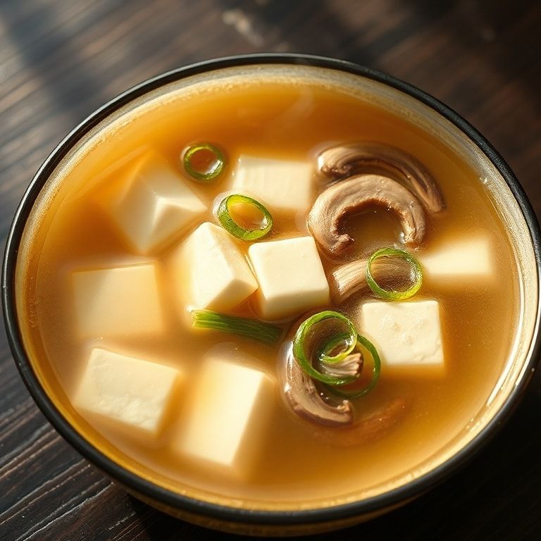 Japanese Shiitake Tofu Clear Soup