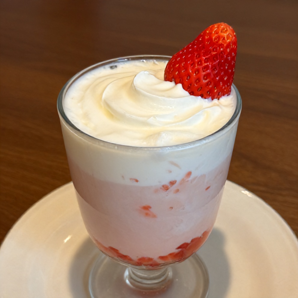 Korean Strawberry Milk with whipped cream