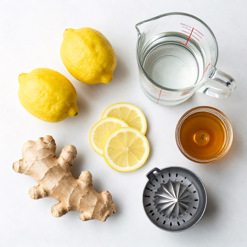 Ingredients for Lemon Ginger Wellness Water