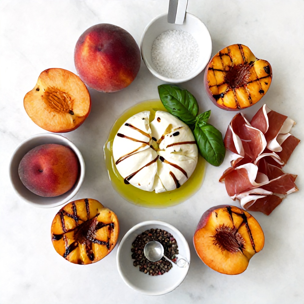 Mediterranean Grilled Peach Salad Ingredients