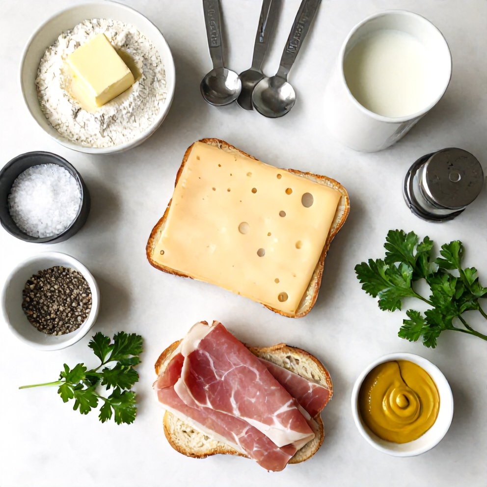 Raw ingredients for Mini Croque Monsieur