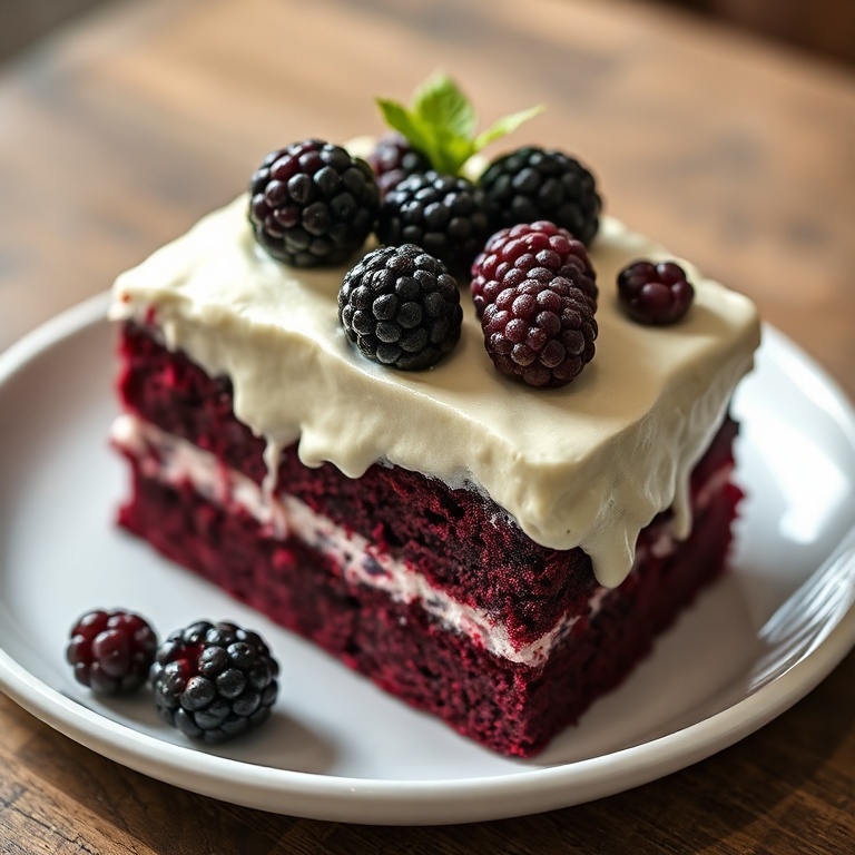 Moist Blackberry Velvet Cake
