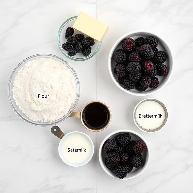 Ingredients for Moist Blackberry Velvet Cake
