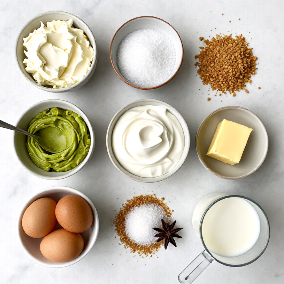 Ingredients for Pistachio Cheesecake