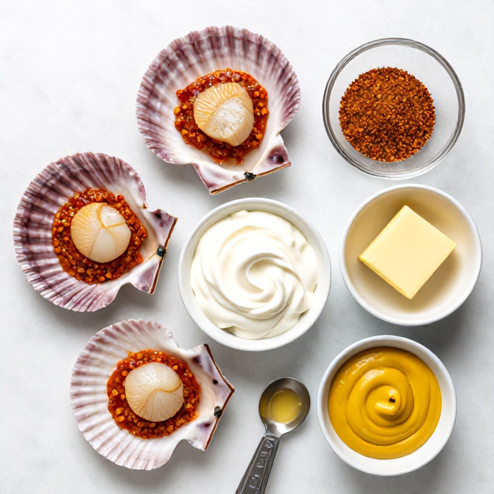 Raw ingredients for Quick Cajun Scallops