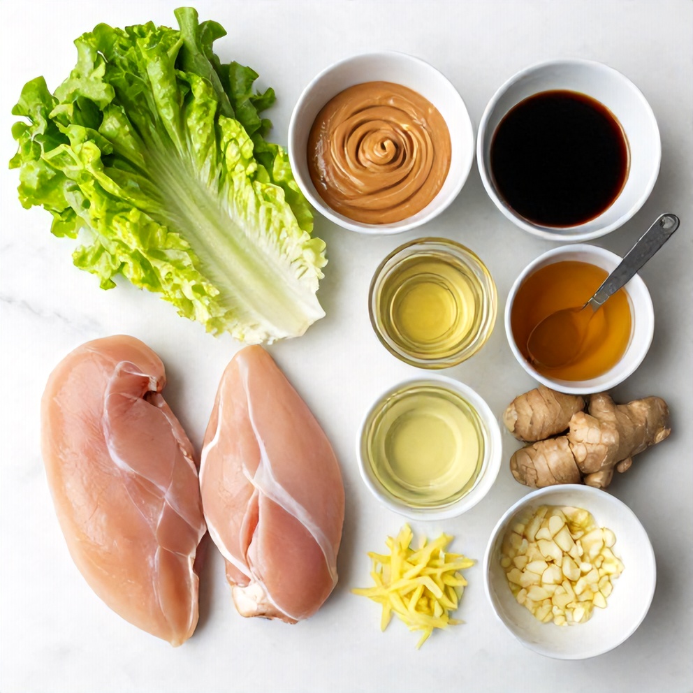 Raw ingredients for chicken lettuce wraps