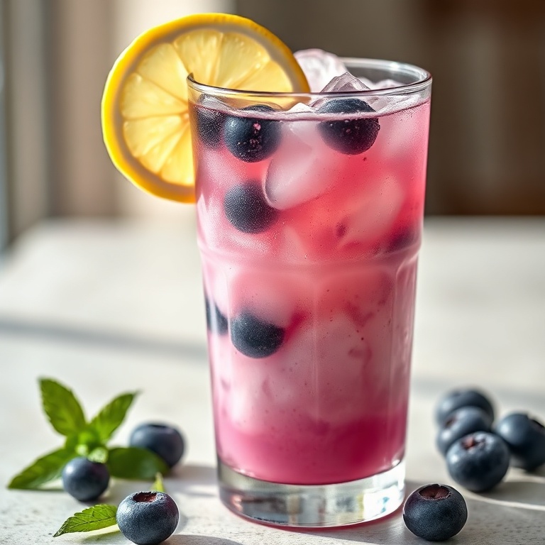 Refreshing Blueberry Italian Cream Soda