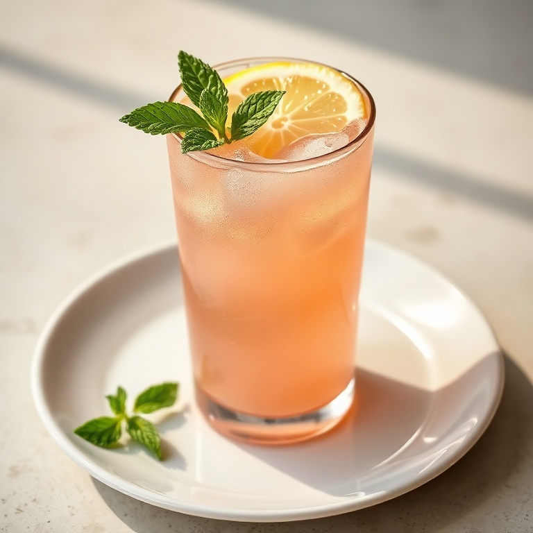Refreshing Honey Lemon Pink Soda