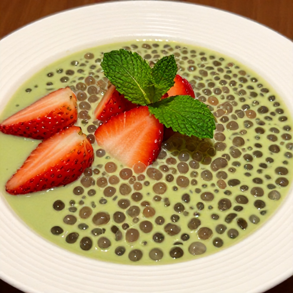 Strawberry Matcha Sago Dessert