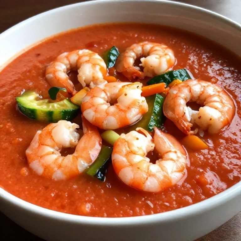 refreshing summer gazpacho with shrimp