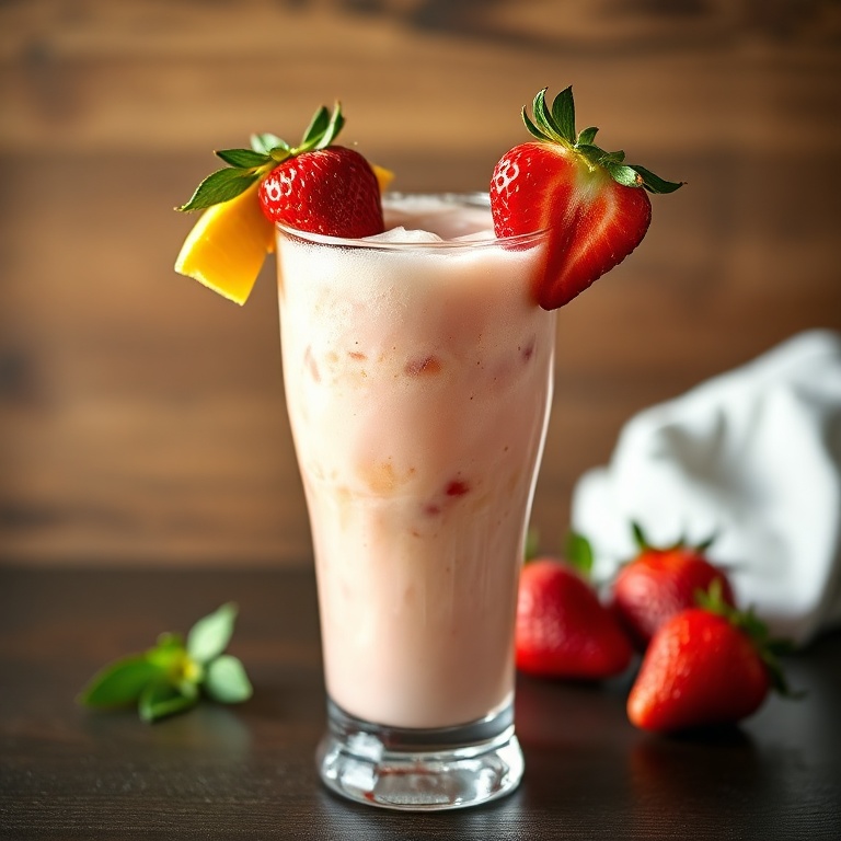 Refreshing Virgin Strawberry Pina Colada Mocktail